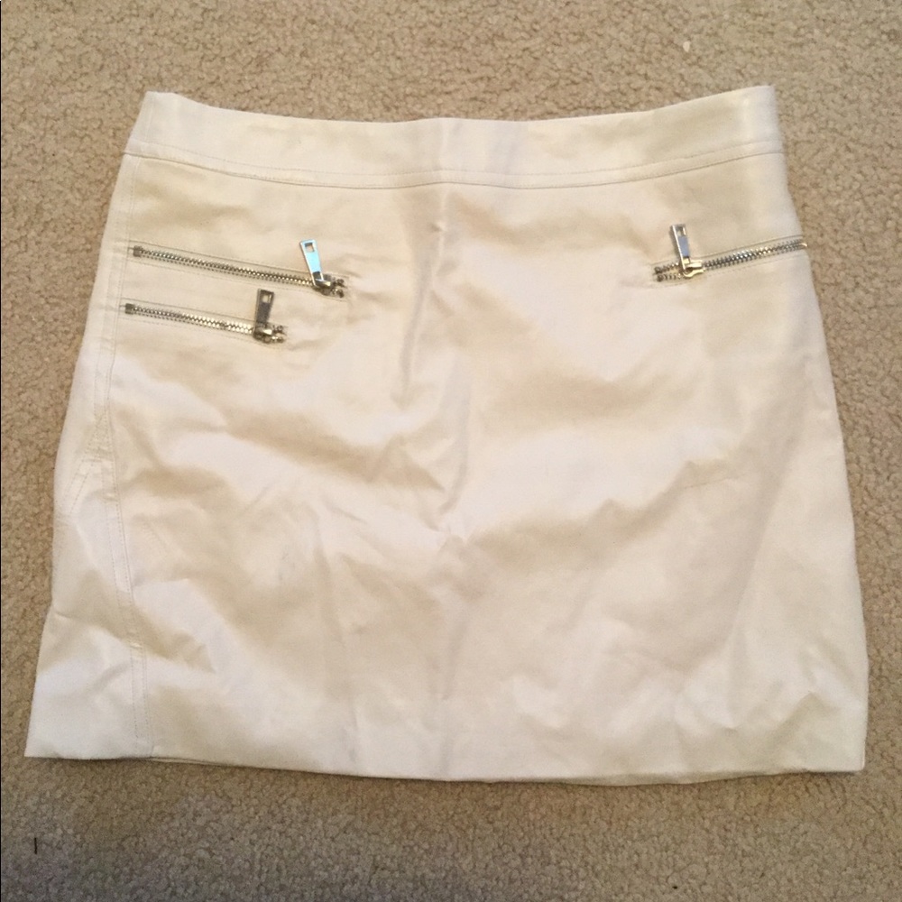 White leather skirt